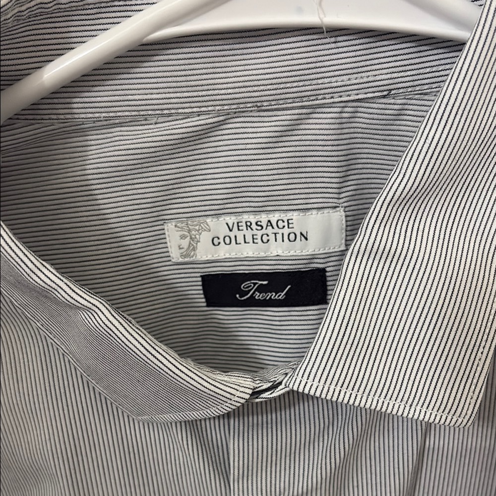 Versace Collection Men's Large Gray Button-Up Shi… - image 3